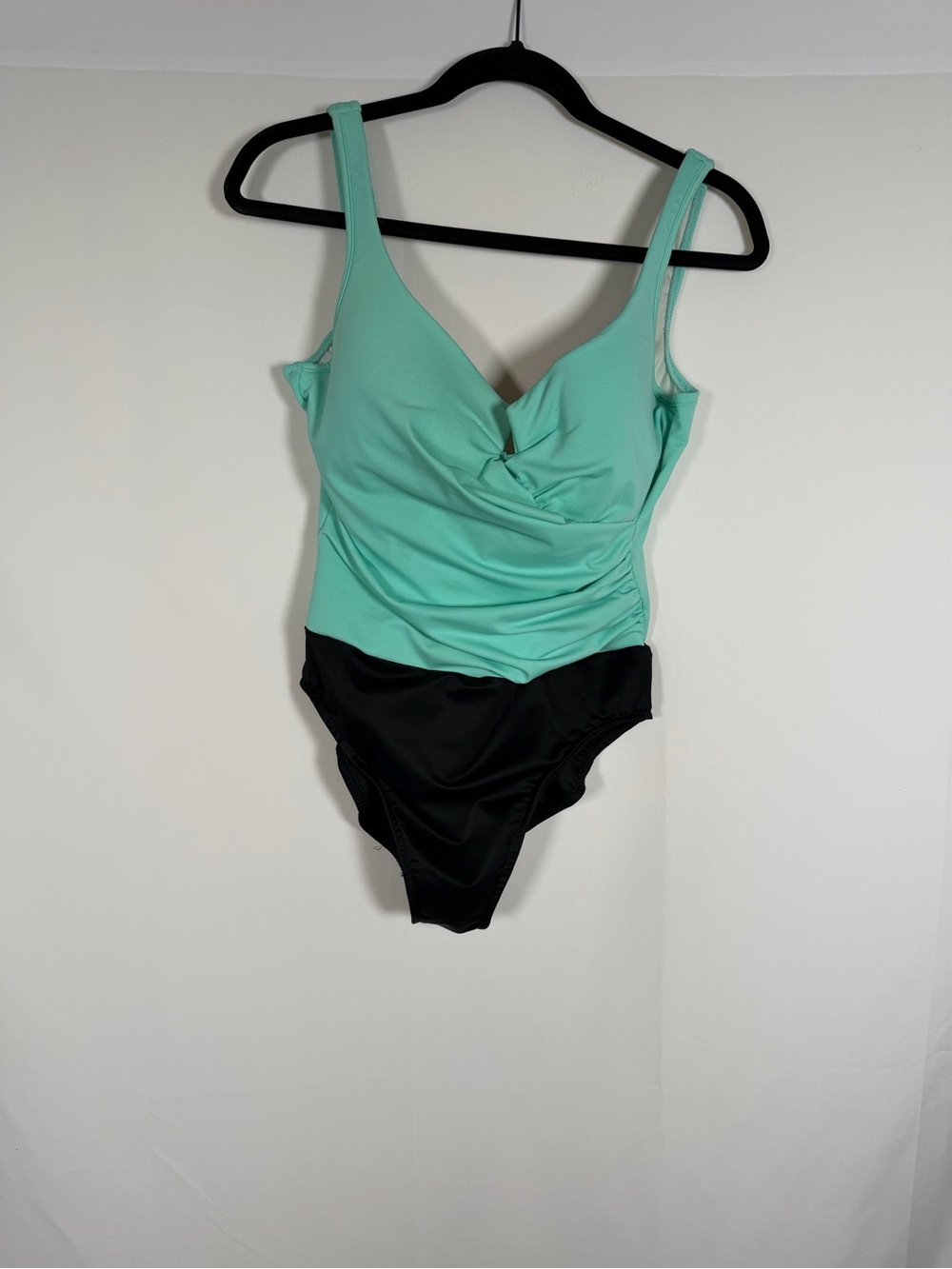 Miraclesuit Mint Green and Black One-Piece Swimsuit